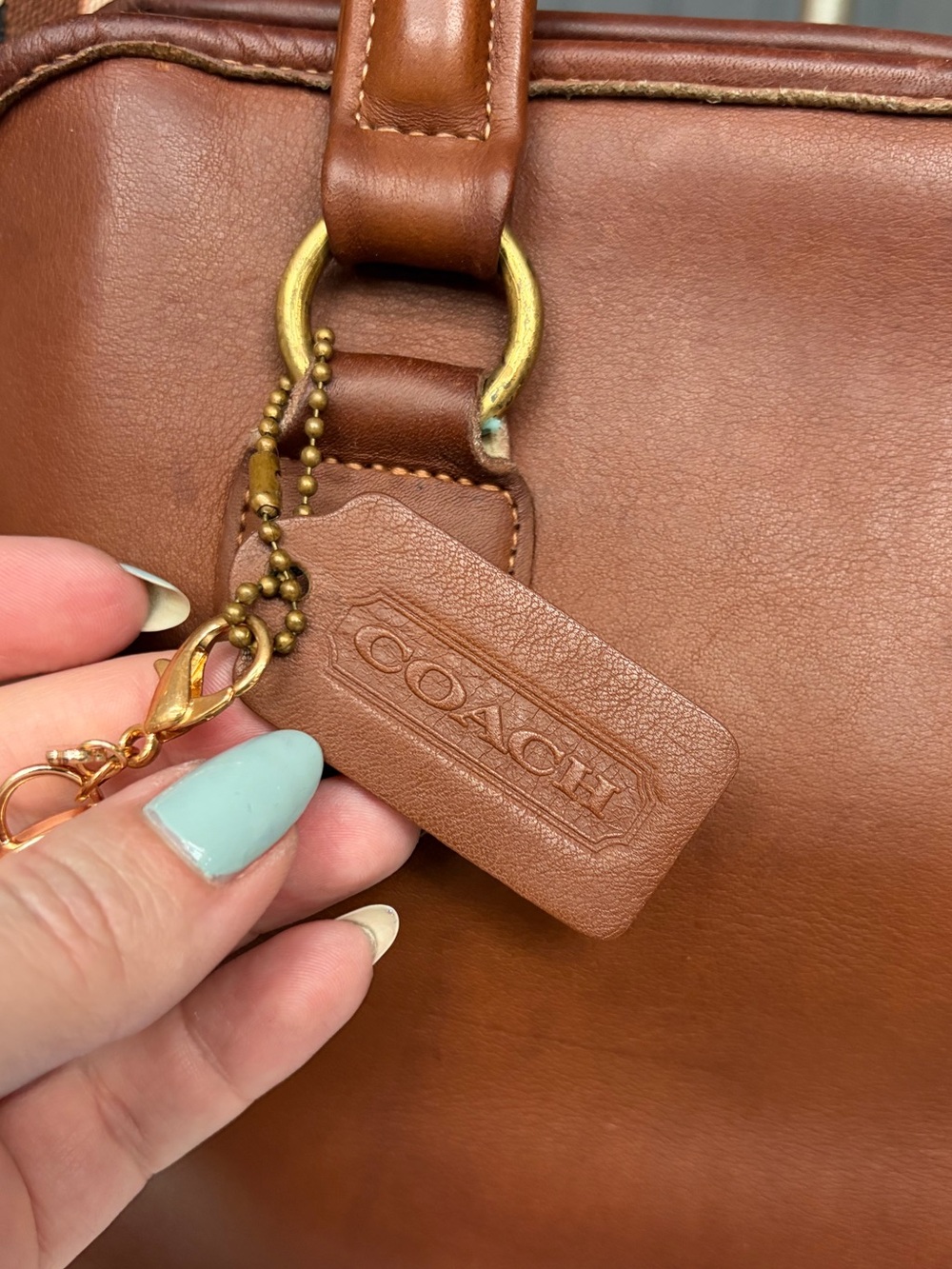 Vintage Coach Baxter Satchel Brown Glove-Tanned Leather Bag British Tan Bag - Picture 7 of 17